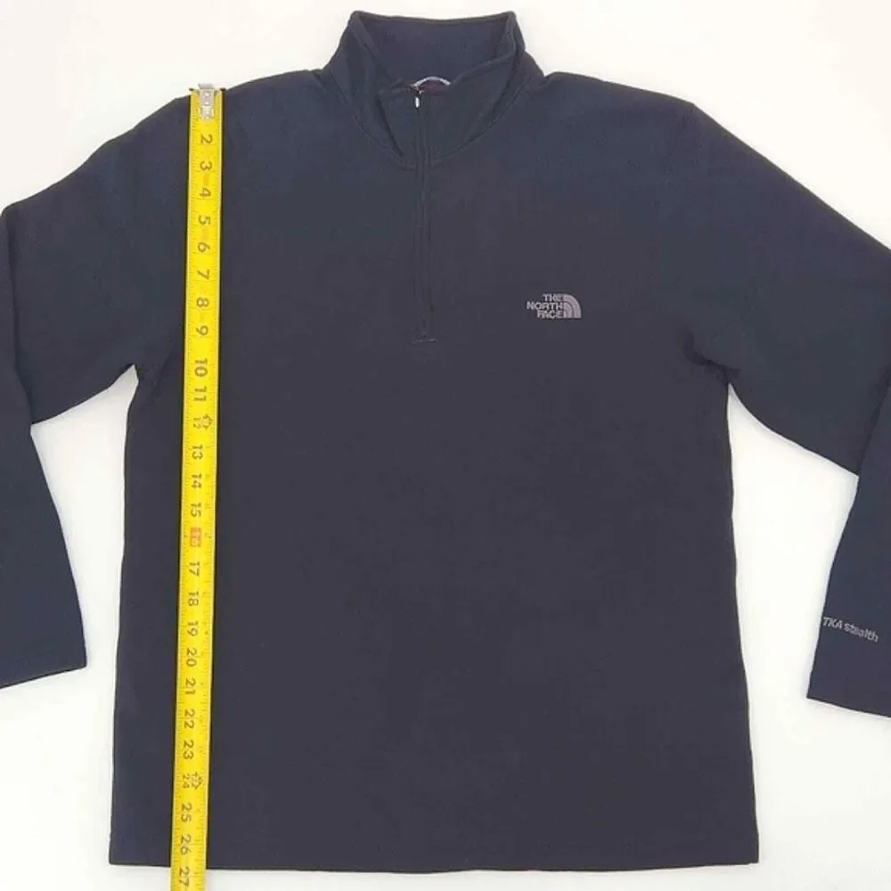 The North Face TKA Stealth Quarter Zip Pullover Shirt Mens Size Medium Black